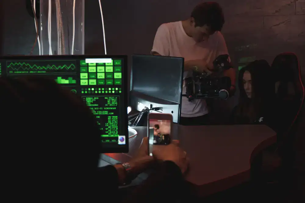The Couchstorm Games development team collaborating in the studio